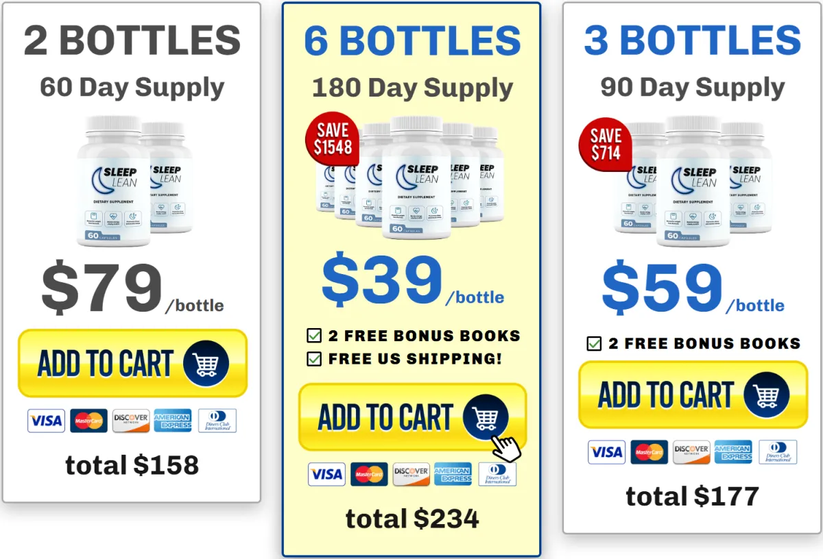 Sleep Lean pricing label image